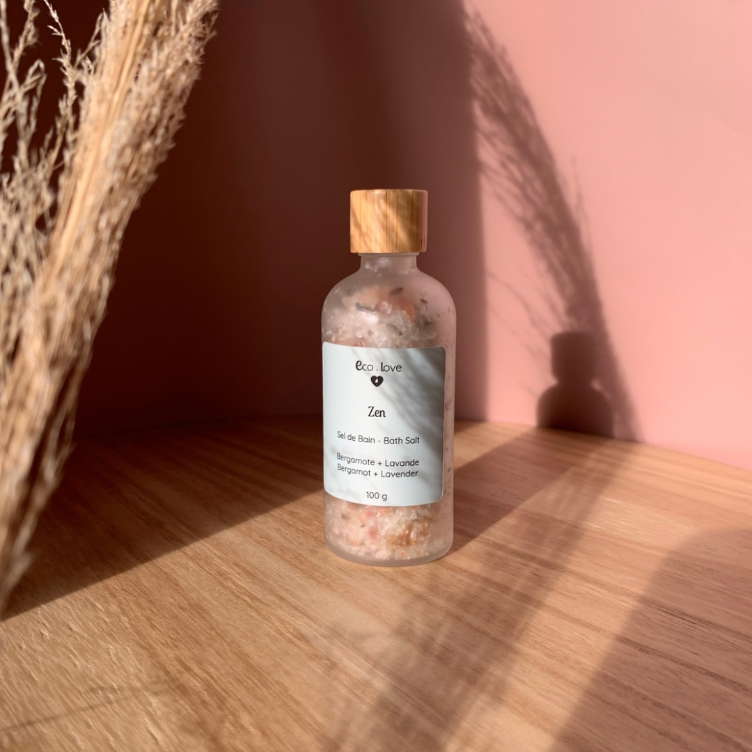 Sel de Bain ZEN 100g - Sel d'Epsom & Sel de l'Himalaya - Lavande + Bergamote + Romarin + Eucalyptus