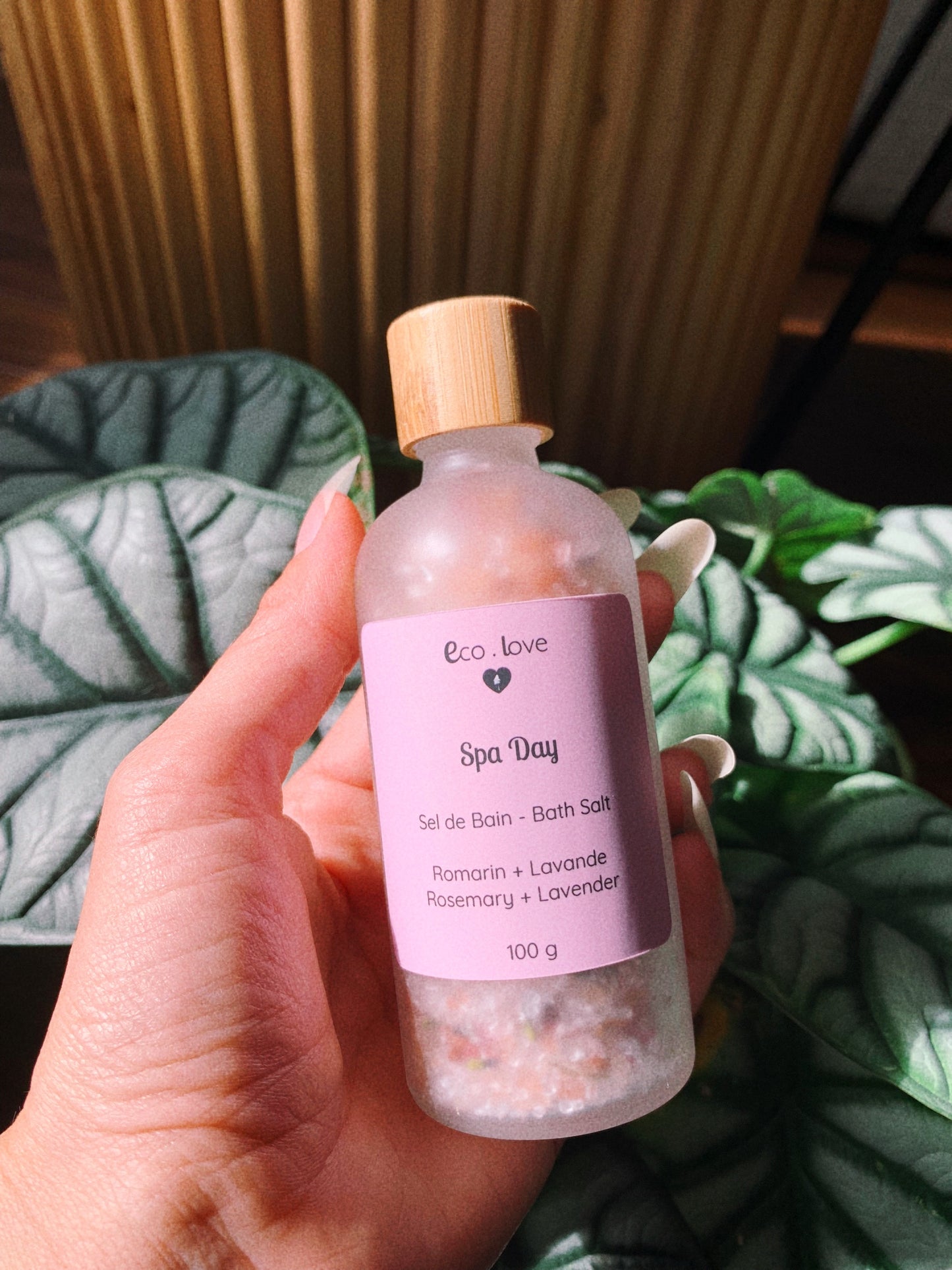 Sel de Bain SPA DAY 100g - Sel de l'Himalaya & Sel d'Epsom - Romarin + Lavande + Verveine des Indes + Menthe Verte