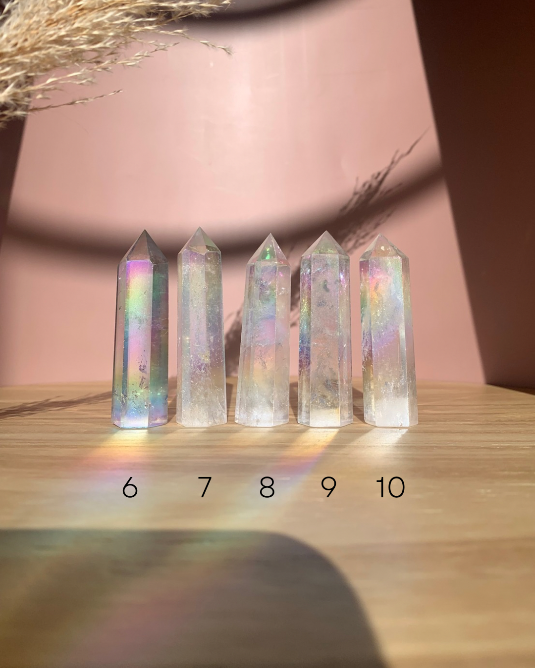 Choisi ton Aura Quartz Clair * 7 - 8 CM * 35 - 50 GRAM . énergie positive . Tour de pointe . Angel Quartz