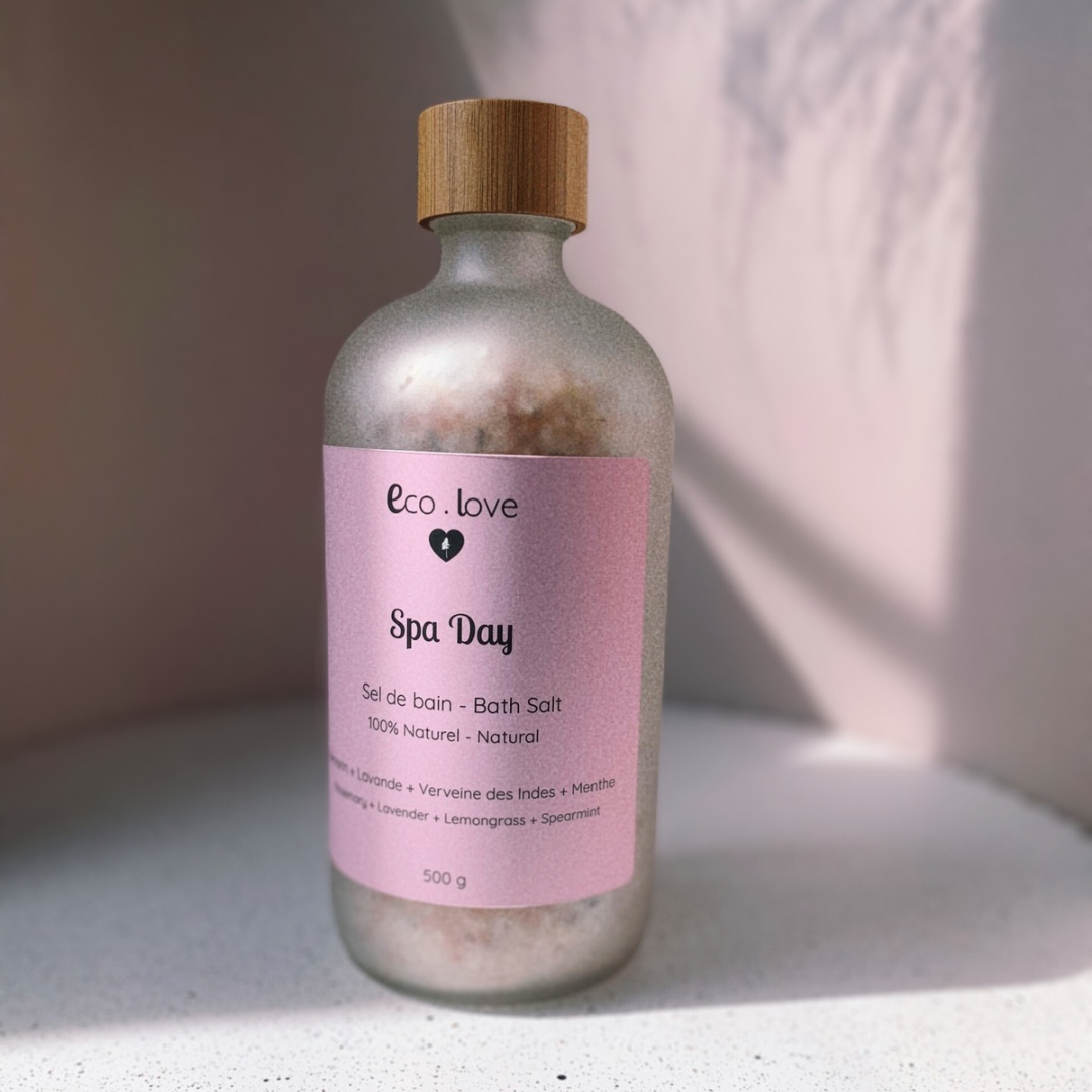 Sel de Bain SPA DAY 100g - Sel de l'Himalaya & Sel d'Epsom - Romarin + Lavande + Verveine des Indes + Menthe Verte