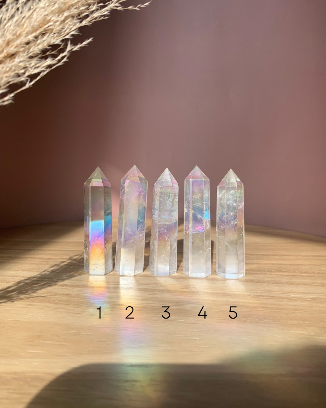 Choisi ton Aura Quartz Clair * 7 - 8 CM * 35 - 50 GRAM . énergie positive . Tour de pointe . Angel Quartz