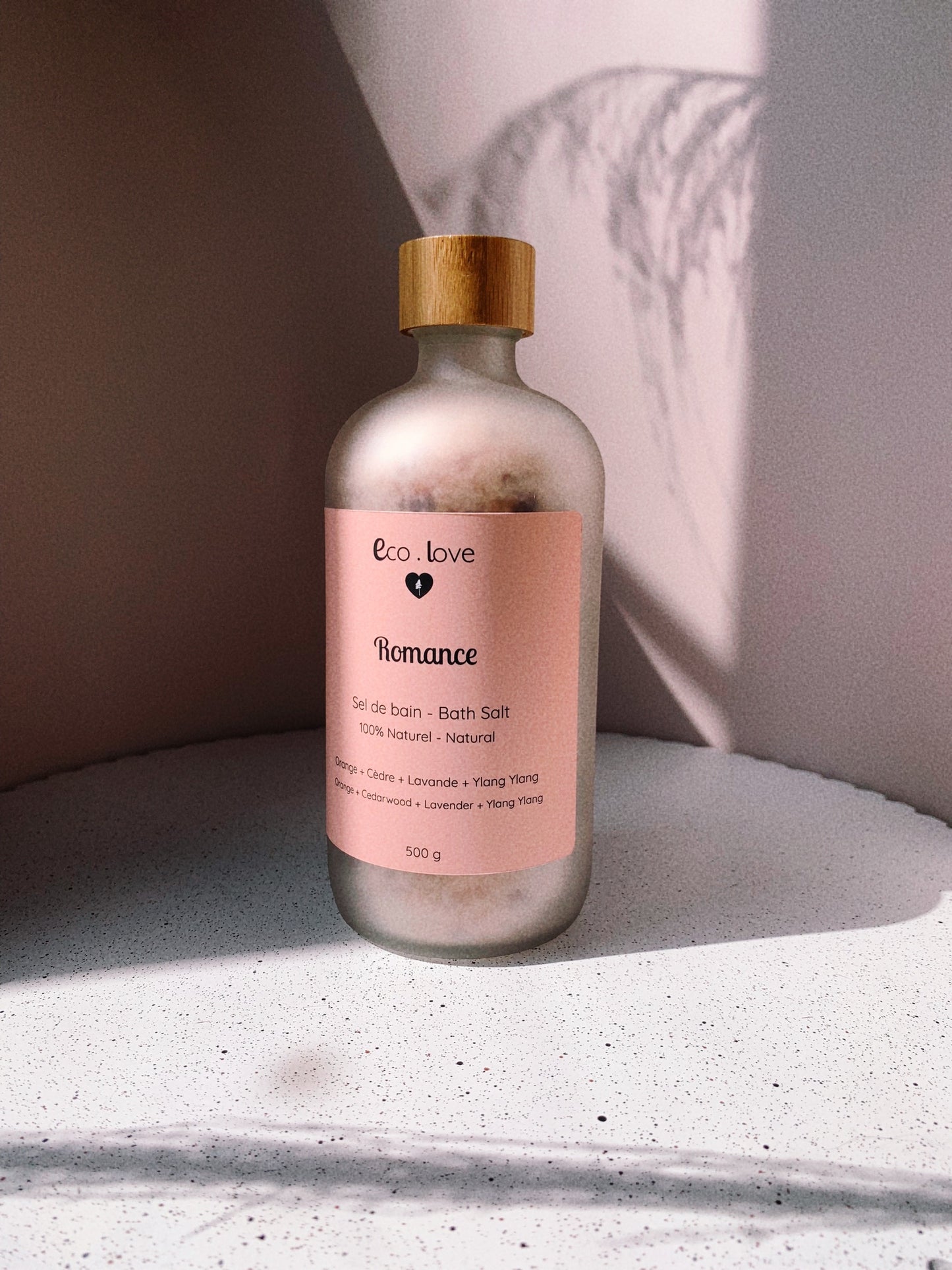 Sel de Bain ROMANCE 100g - Sel de l'Himalaya - Orange + Cèdre + Lavande + Ylang Ylang