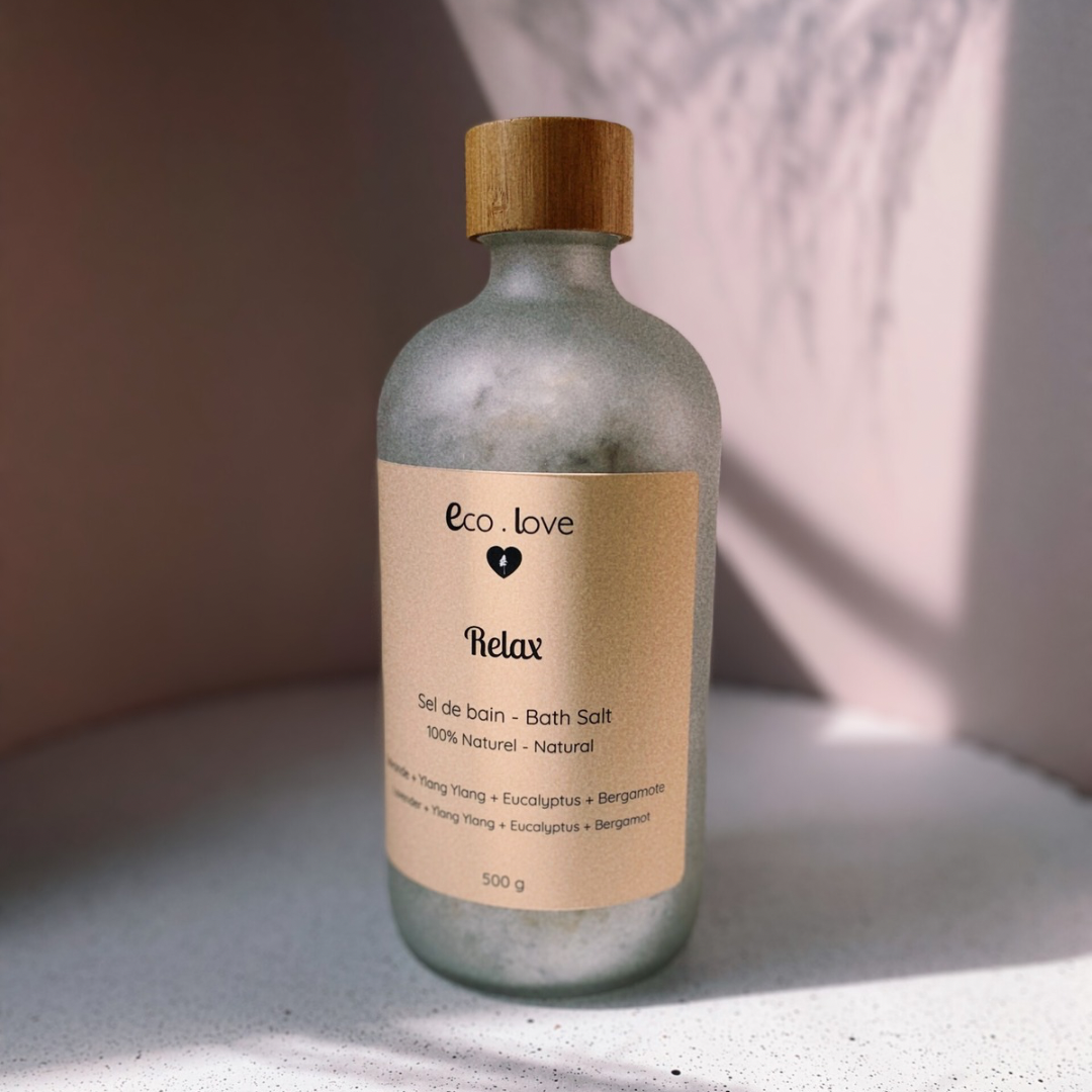Sel de Bain RELAX 100g - Sel d'Epsom - Lavande + Eucalyptus + Ylang Ylang + Orange + Menthe Poivrée + Bergamote