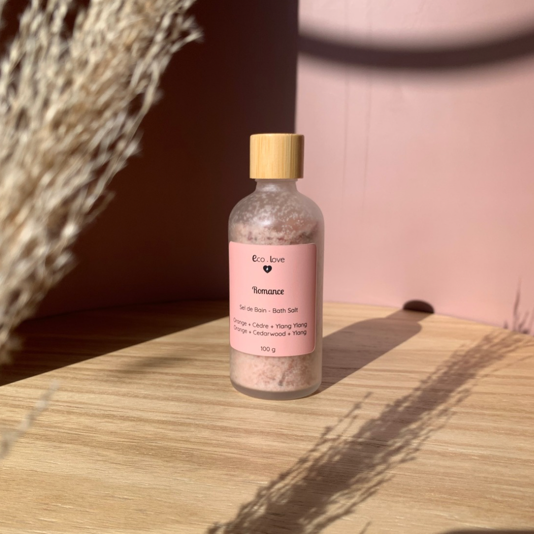 Sel de Bain ROMANCE 100g 〰️ Sel de l'Himalaya - Orange + Cèdre + Lavande + Ylang Ylang
