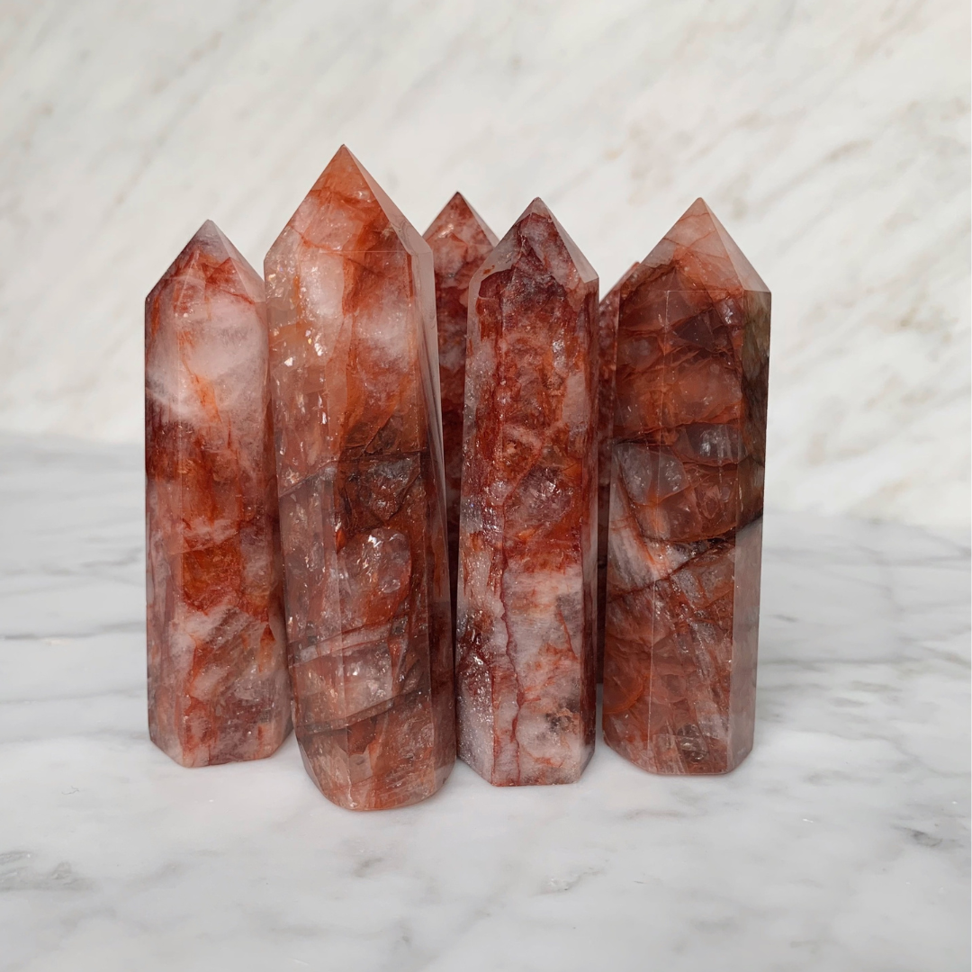 Choisi ton Quartz de Feu * 8 - 9.5 CM * 58 - 102 GRAM . énergie positive . Tour de pointe . Raviver la passion intérieur
