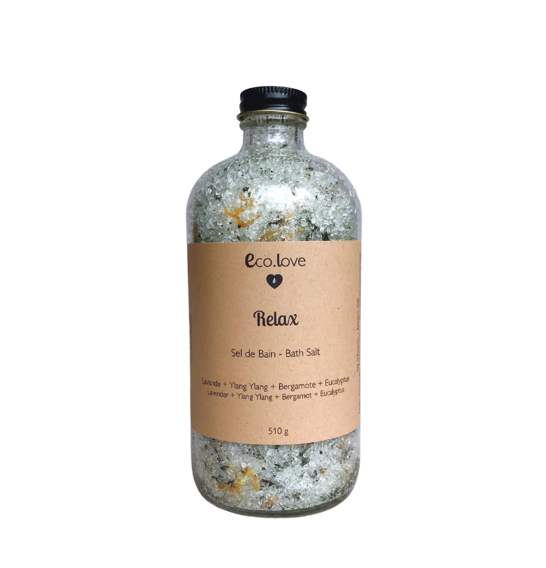 Sel de Bain RELAX 〰️ Sel d'Epson - Lavande + Ylang Ylang + Bergamote + Eucalyptus + Orange + Menthe Poivrée
