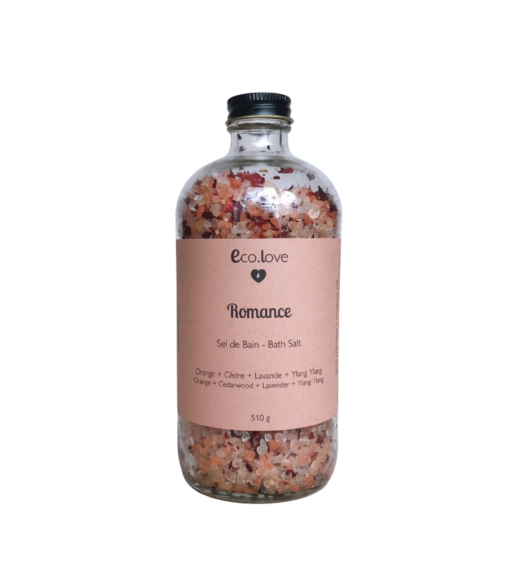 Sel de Bain ROMANCE 〰️ Sel de l'Himalaya - Orange + Cèdre + Lavande + Ylang Ylang