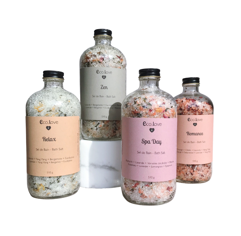 Sel de Bain RELAX - Sel d'Epson - Lavande + Ylang Ylang + Bergamote + Eucalyptus + Orange + Menthe Poivrée