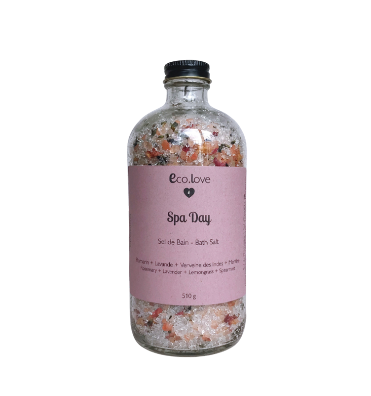 Sel de Bain SPA DAY 510g 〰️ Sel de l'Himalaya & Sel d'Epsom - Romarin + Lavande + Verveine des Indes + Menthe Verte