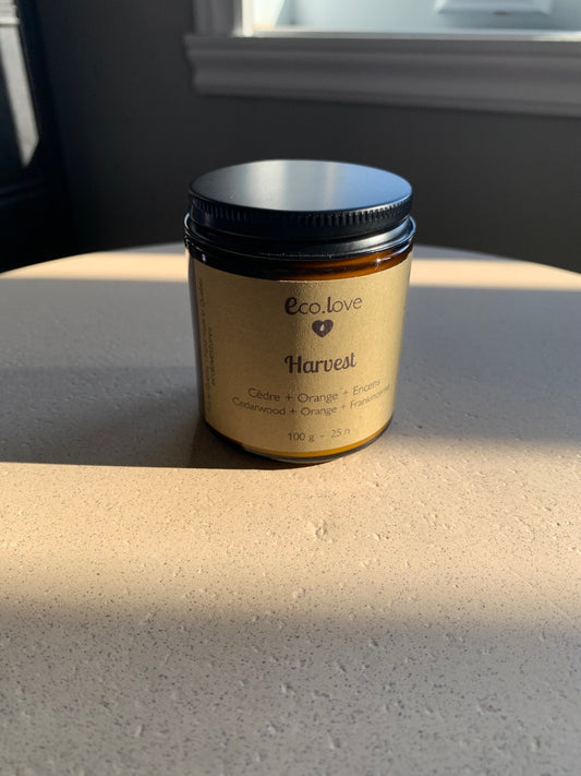 Bougie Boisée HARVEST  —  Cèdre + Orange + Encens