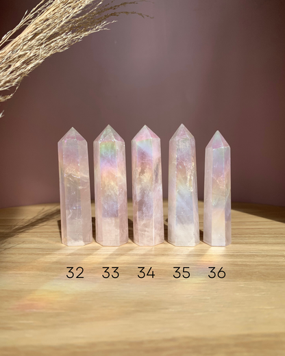 Choisi ton Aura Quartz Rose* 7 - 8 CM * 30 - 57 GRAM . Pierre Naturelle . énergie positive . Crystal