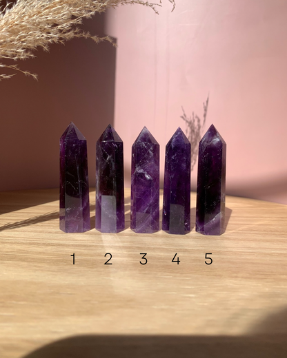 Choisi ton Améthyste * 7 - 8 CM * 36 - 55 GRAM . Pierre Naturelle . énergie positive . Crystal Tower . troisième œil . Tour d'Améthyste