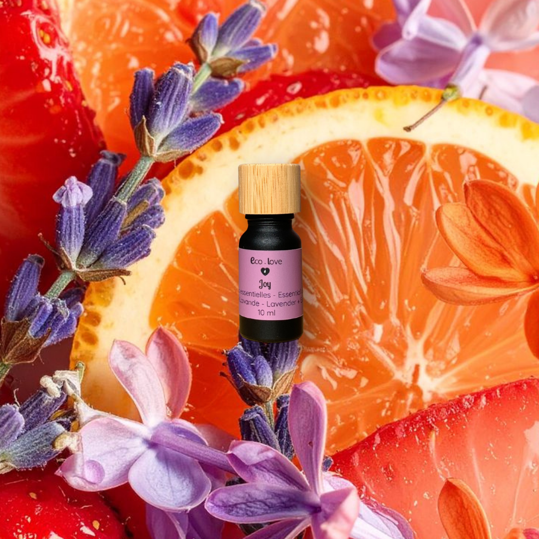 JOY —  Synergie d'Huiles Essentielles —  Pamplemousse Blanc + Citron + Tangerine + Lavande + Eucalyptus