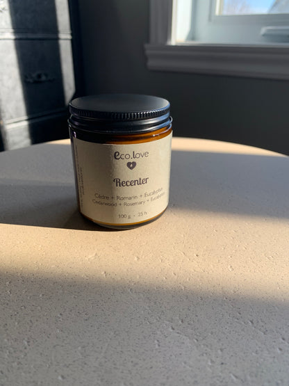 Bougie RECENTER —   Cèdre + Romarin + Eucalyptus + Géranium