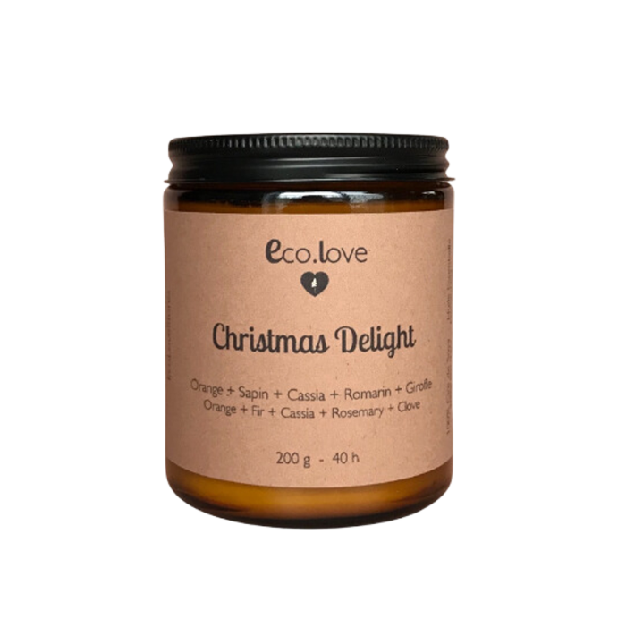 Bougie CHRISTMAS DELIGHT - Orange + Sapin + Cassia + Romarin + Girofle