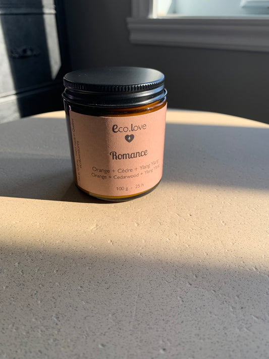 Bougie ROMANCE  —  Orange + Cèdre + Lavande + Ylang Ylang