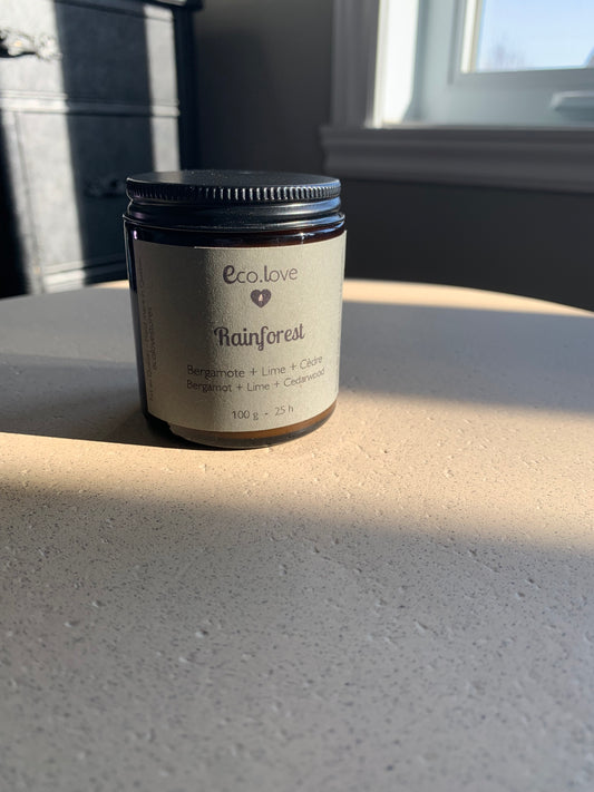Bougie RAINFOREST —   Bergamote + Lime + Cèdre + Patchouli