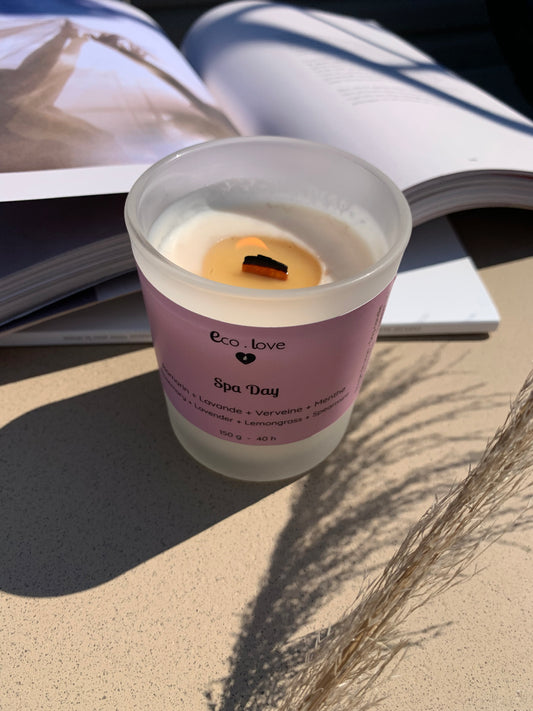 SPA DAY  —  Bougie de soya  —  Romarin + Lavande + Verveine des Indes + Menthe Verte