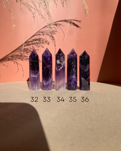 Choisis ton Améthyste * 7 - 8 CM * 36 - 55 GRAM . Pierre Naturelle . énergie positive . Crystal Tower . troisième œil . Tour d'Améthyste