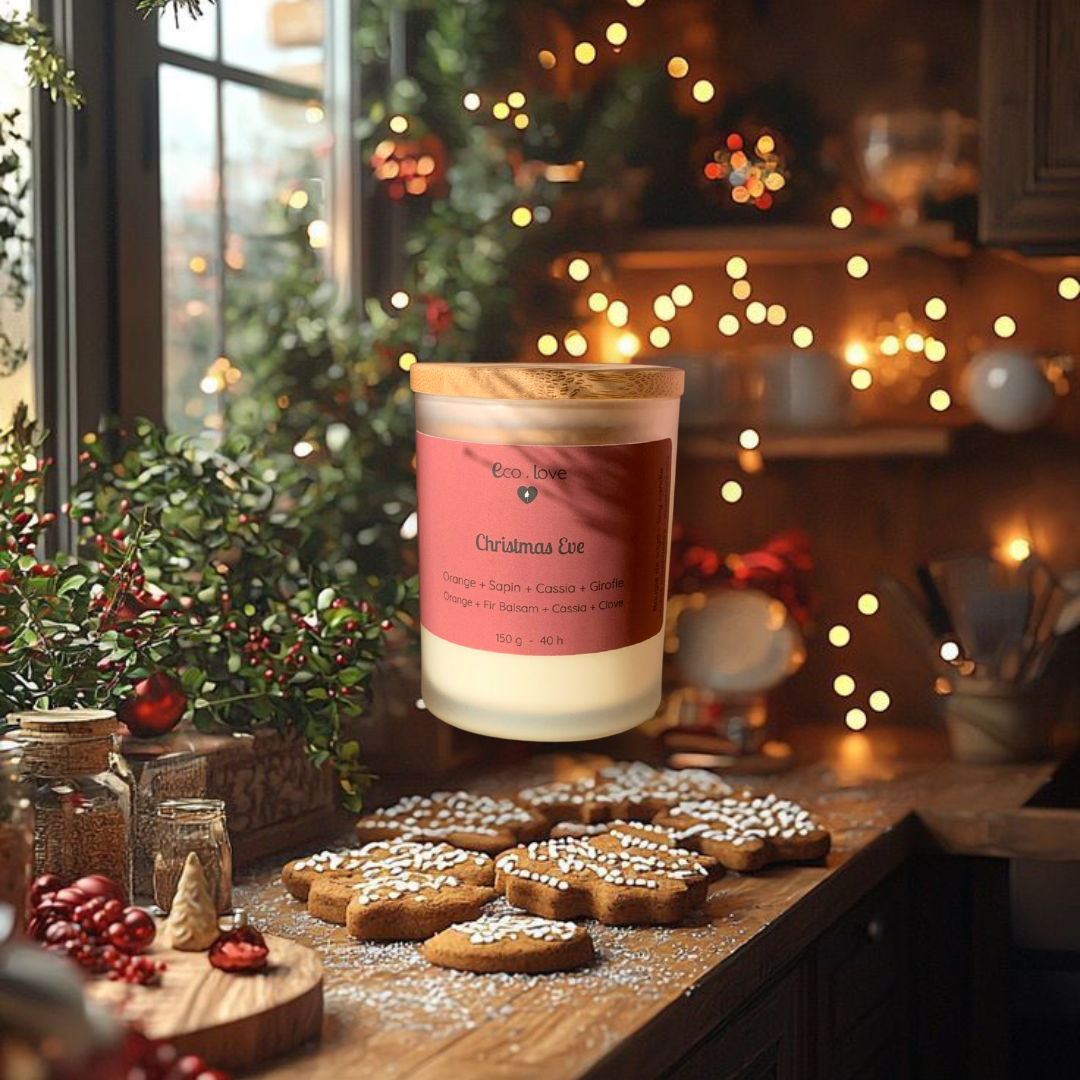 CHRISTMAS EVE  —  Bougie de soya  —  Orange + Sapin + Cassia + Romarin + Girofle