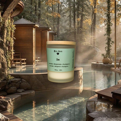 ZEN  —  Bougie de soya  —  Lavande Fine + Bergamote + Eucalyptus + Romarin