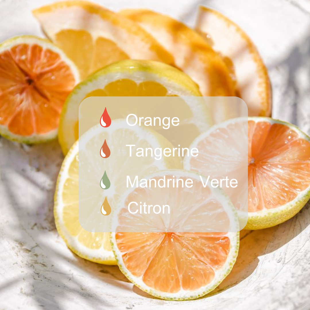Huile Essentielle CITRUS - Orange + Tangerine + Mandarine Verte + Citron