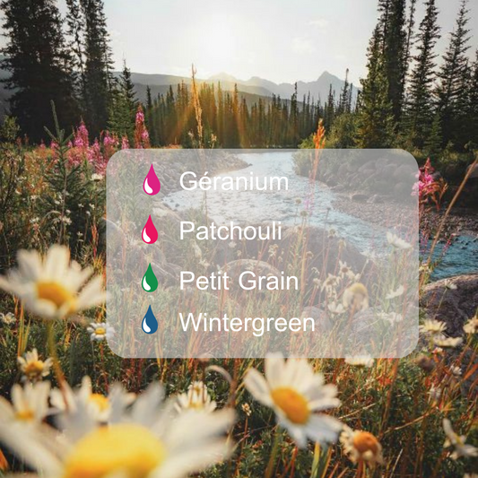 DOWN THE RIVER - Géranium + Patchouli + Petit Grain + Wintergreen