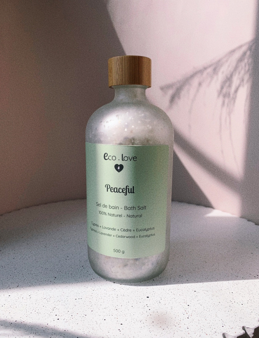 Sel de Bain PEACEFUL 500g - Sel d'Epsom - Cyprès + Lavande + Cèdre + Eucalyptus