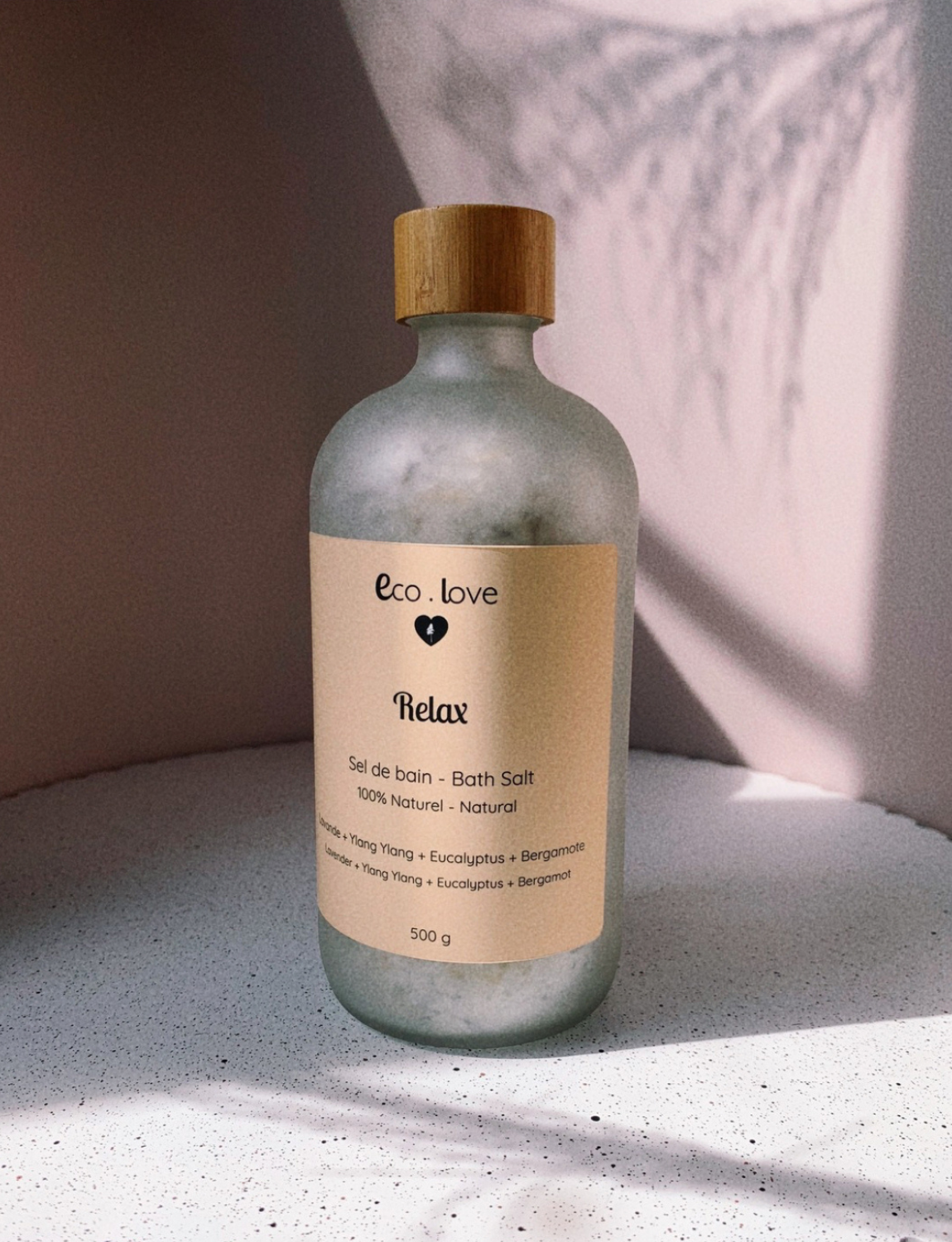 Sel de Bain RELAX 500g - Sel d'Epsom - Lavande + Eucalyptus + Ylang Ylang + Orange + Menthe Poivrée + Bergamote