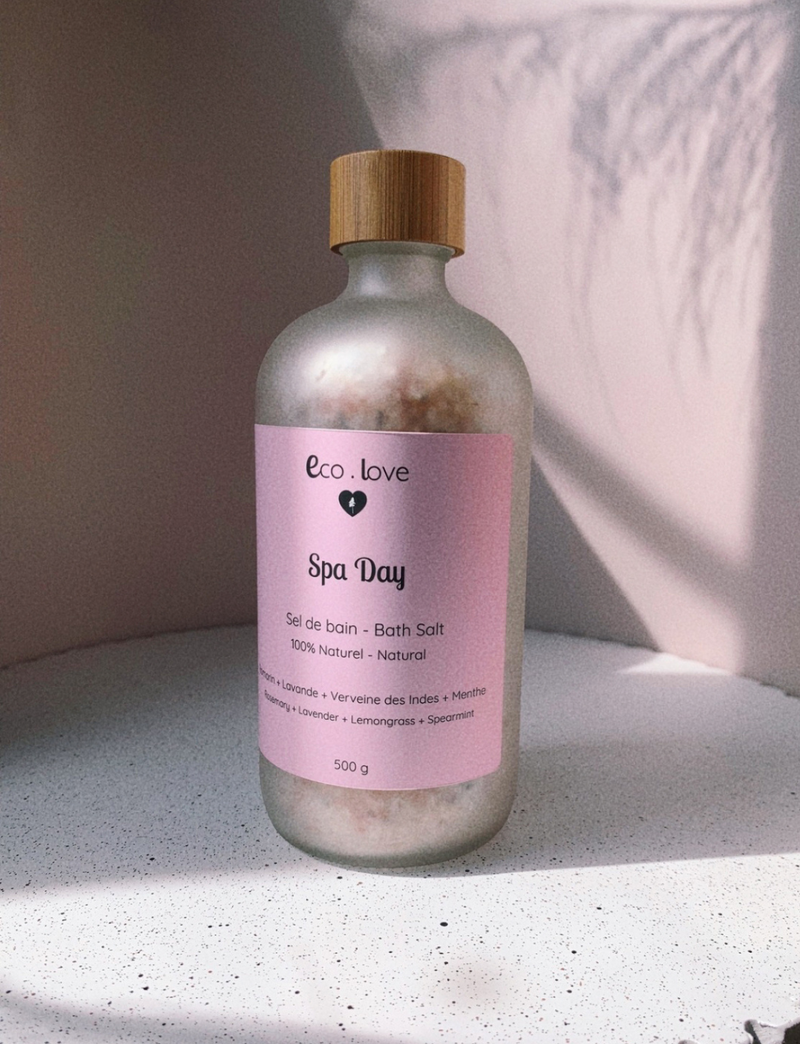 Sel de Bain SPA DAY 500g - Sel de l'Himalaya & Sel d'Epsom - Romarin + Lavande + Verveine des Indes + Menthe Verte