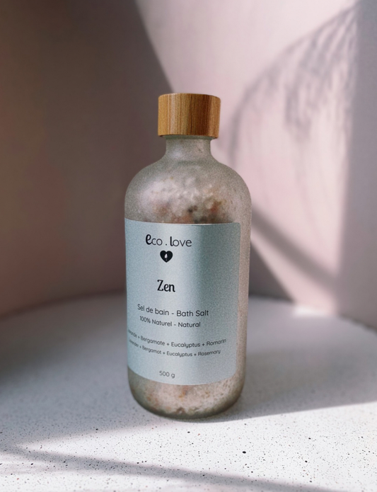 Sel de Bain ZEN 500g - Sel d'Epsom & Sel de l'Himalaya  - Lavande + Bergamote + Romarin + Eucalyptus