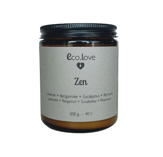 Bougie ZEN - Lavande + Bergamote + Eucalyptus + Romarin